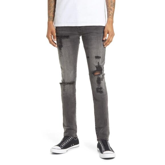 Cult of Individuality Punk Distressed Super Skinny Jeans Men's - Picture 1 of 14